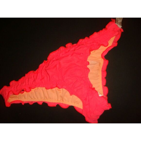 NWT Victoria's Secret XS,S RUFFLE itsy bikini bottom NEON PINK - Picture 1 of 2